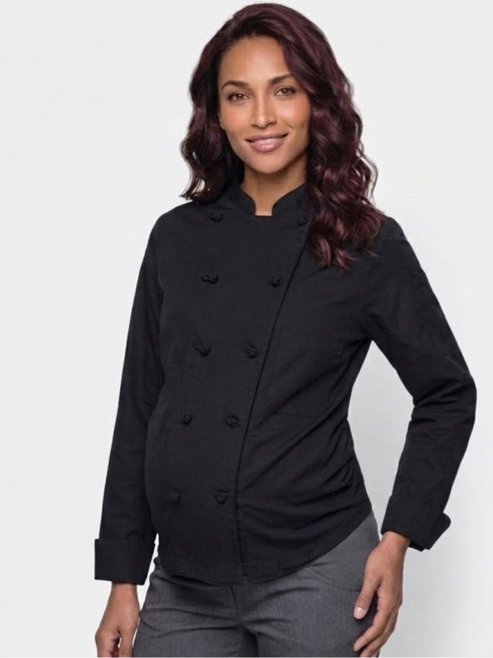 Black Women's Double-Breasted Jacket